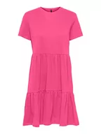 Sukienki - ONLY ONLMAY S/S O-Neck Peplum Dress Box JRS, sukienka Shocking Pink, S, Shocking Pink, S - miniaturka - grafika 1