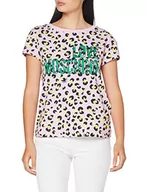 Koszulki i topy damskie - Love Moschino Damska koszulka Allover animalier&Logo Print T-shirt, wielokolorowa (P.Leopard/Pink 0015), 40 (rozmiar producenta: 46) - miniaturka - grafika 1