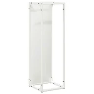 Wózki magazynowe - vidaXL Stojak na drewno opałowe biały 25x25x80 cm - miniaturka - grafika 1