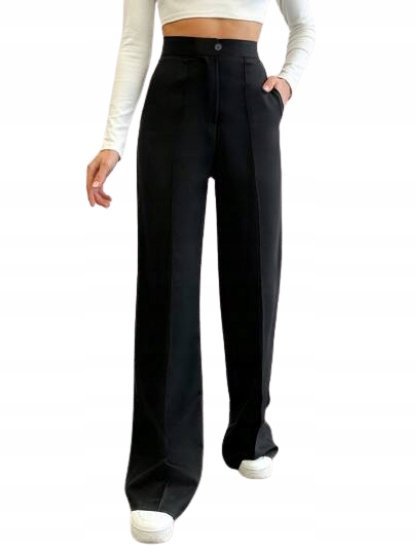 SHEIN DAMSKIE SPODNIE ELEGANCKIE DLA WYSOKICH CZARNE L 1_A