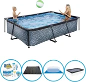 Baseny ogrodowe - Basen EXIT Stone Grey - Basen stelażowy 300x200x65 cm - Z dołączonymi akcesoriami - miniaturka - grafika 1