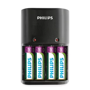 Philips Ładowarka akumulatorków 4 sloty AA/AAA + 4x AA 2100mAh SCB1490NB/12 - Ładowarki do telefonów - miniaturka - grafika 2