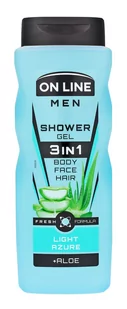 On Line Men Żel pod prysznic 3in1 Light Azure dla mężczyzn 410ml - Żele pod prysznic dla mężczyzn - miniaturka - grafika 1