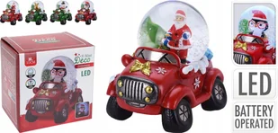 Kula śnieżna LED samochód figurka świąteczna 12x10 cm 1szt - Ozdoby bożonarodzeniowe - miniaturka - grafika 1