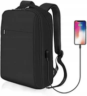 Torby na laptopy - Plecak Miejski Szkolny Biznesowy Na Laptopa 15,6" Port Usb Reyleo Czarny - miniaturka - grafika 1