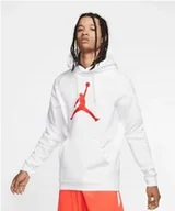 Bluzy męskie - Nike Air Jordan bluza męska biała czerwone logo klasyk AV3145-100 r. M - miniaturka - grafika 1