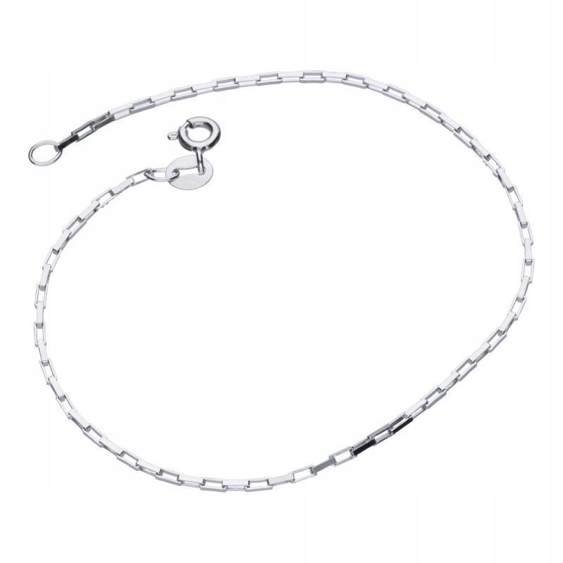 Bransoletka 19cm Kostka Wenecka Srebro 925 Rodowane Waga 1.04g na prezent