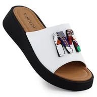 Klapki i japonki damskie - Białe klapki damskie Vinceza 66623 - miniaturka - grafika 1