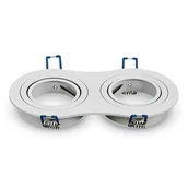 Oprawy, klosze i abażury - Oprawa sufitowa aluminium podwójna okrągła biała 3601 - miniaturka - grafika 1