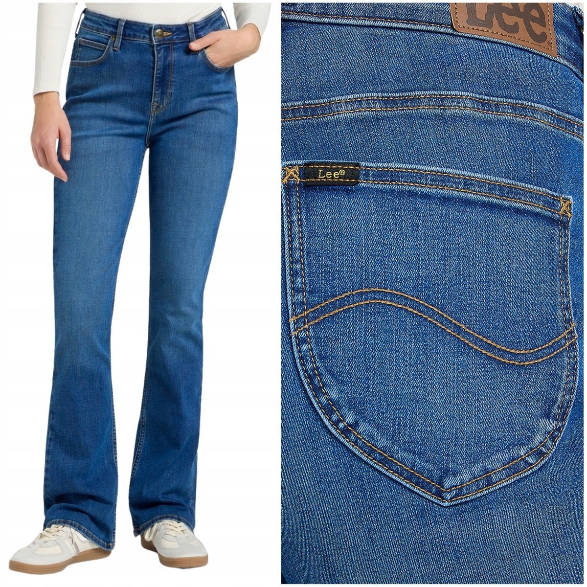 Lee Breese Boot Pop Of Blue rozszerzane damskie spodnie jeansowe W31 L33