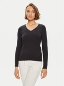 Swetry damskie - Tommy Hilfiger Sweter WW0WW40999 Granatowy Regular Fit - miniaturka - grafika 1