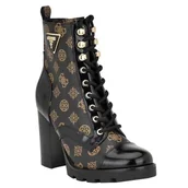 Botki damskie - GUESS Damskie botki Neadyn, Czarne logo 002, 40.5 EU - miniaturka - grafika 1