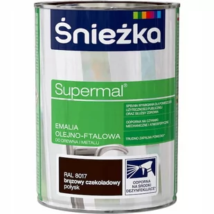 Śnieżka Śnieżka Emalia Supermal olejno-ftalowa brąz czekoladowy RAL8017 800 ml - Emalie - miniaturka - grafika 1