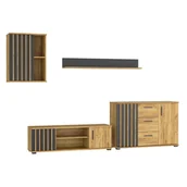 Komplety wypoczynkowe - Zestaw mebli do salonu z lamelami L1-N91 - miniaturka - grafika 1
