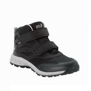 Buty dla dziewczynek - Buty dziecięce Jack Wolfskin WOODLAND TEXAPORE MID VC K black / grey - 26 - miniaturka - grafika 1