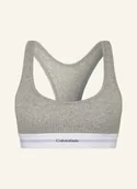 Biustonosze - Calvin Klein Biustonosz Bustier Cotton Modal Rib grau - miniaturka - grafika 1