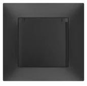 Gniazdka elektryczne - Czarne hermetyczne gniazdo do łazienki IP44 CARLA 1736-09 ELEKTRO-PLAST - miniaturka - grafika 1