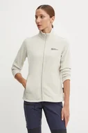 Bluzy damskie - Jack Wolfskin bluza sportowa Taunus kolor beżowy gładka - miniaturka - grafika 1
