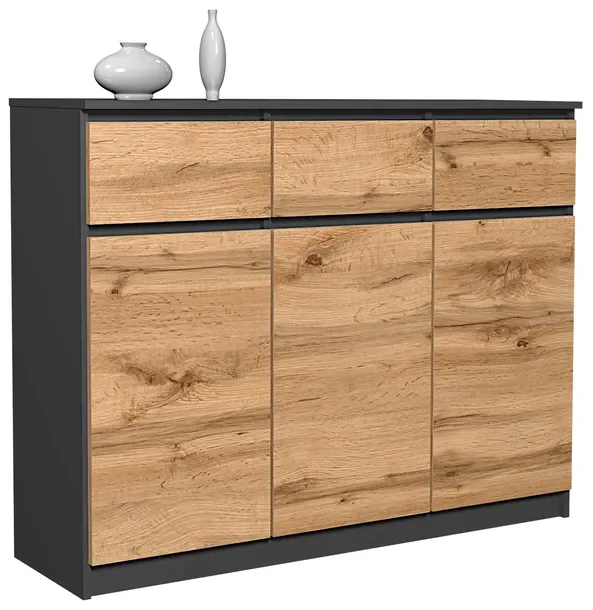 Grafit Dąb Wotan Komoda Szafka Producent Astra 120-33w