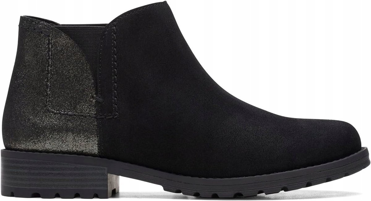 CLARKS BOTKI DAMSKIE CZARNE WSUWANE SKÓRZANE 39 Ż5A