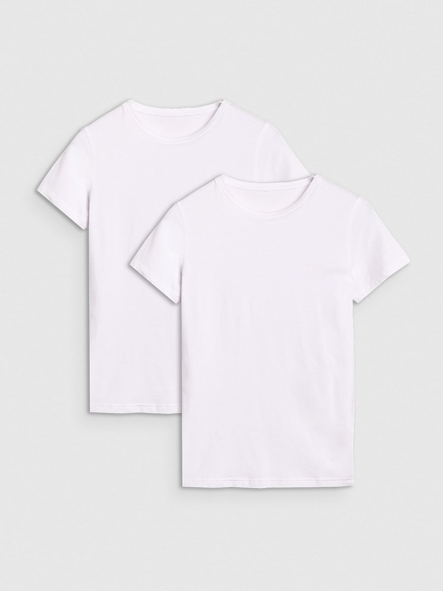 T-shirt slim damski (ZESTAW KOSZULEK 2 SZT.) 4F 4FRMM00TTSHF2709-90S Wielokolorowy L