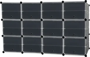 XMTECH szafka na buty modułowy system półek wtykowych DIY plastikowy stojak na buty z 12 przegrodami i 2 rzędami, wielofunkcyjny stojak na buty, 163 * 32 * 93 cm - Szafki na buty - miniaturka - grafika 1