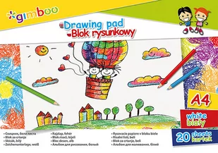 GIMBOO Blok rysunkowy A4 20 kart 70gsm biały - Szkolne artykuły papiernicze - miniaturka - grafika 2