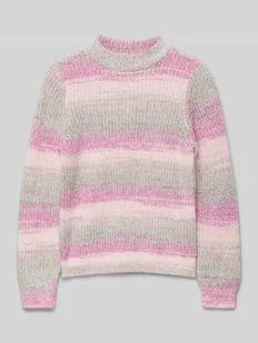 Sweter z dzianiny o kroju regular fit z efektem wielokolorowego melanżu - Swetry dla dziewczynek - miniaturka - grafika 1