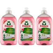 Środki do zmywarek - Frosch Płyn do mycia naczyń malinowy koncentrat Zestaw 3 x 500 ml - miniaturka - grafika 1