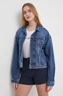 Kurtki damskie - Pepe Jeans kurtka jeansowa damska kolor niebieski przejściowa oversize - miniaturka - grafika 1