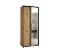 Szafy - Szafa przesuwna wysoka Davos 3 100 gł. 45 artisan + artisan + czarny - miniaturka - grafika 1