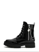 Kozaki damskie - tronchetto e stivaletto donna guess fltfro ele10 fiorelo black - miniaturka - grafika 1