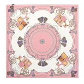 Apaszki i szaliki męskie - Damska chusta z jedwabiu różowo - beżowa - miniaturka - grafika 1