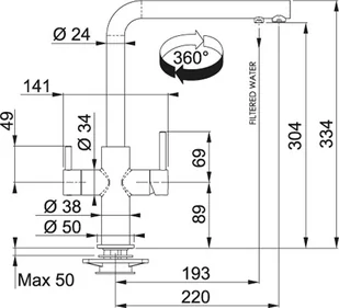 Franke Bateria NEPTUNE CLEAR WATER cappuccino - Akcesoria i części AGD - miniaturka - grafika 1