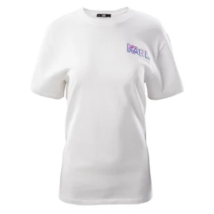 Damska Koszulka KARL LAGERFELD MINI KARL BALLOON LOGO TEE 211U1705-100 – Biały - Koszulki i topy damskie - miniaturka - grafika 1