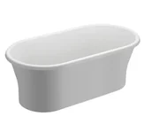 Wanny - Polimat Wanna wolnostojąca Amona New 150x75 cm owalna biały mat syfon chrom 00646 - miniaturka - grafika 1