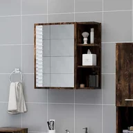 Szafki łazienkowe - The Living Store Szafka łazienkowa z lustrem dąb wędzony 62,5x20,5x64 cm materiał drewnopochodny - miniaturka - grafika 1