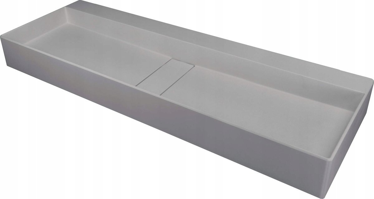 Umywalka nablatowa Deante Blur 40x100 cm prostokątna szary metalik CQB_SU1S