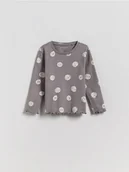 Bluzki dla niemowląt - Reserved - Prążkowana koszulka - ciemnoszary - miniaturka - grafika 1