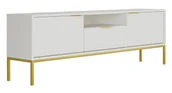 Szafki RTV - Biała szafka RTV ze złotymi zdobieniami 175 cm H8-L21 - miniaturka - grafika 1