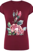 Koszulki i topy damskie - Roża Damski Modny Kolorowy T-Shirt Nadruk Rozm.S - miniaturka - grafika 1