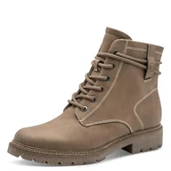 Botki damskie - Tamaris Damskie sztyblety Lace Boot Flat 1-25262-45, szarobrązowe (taupe), 41 EU, szarobrązowy, 41 EU - miniaturka - grafika 1