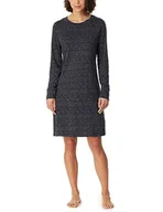 Koszulki i topy damskie - Schiesser Damska koszulka z długim rękawem bawełna modal Sleepshirt Bigshirt-Nightwear koszula nocna, ciemnoniebieska wzór, 38, Dunkelblau Gemustert, 38 - miniaturka - grafika 1