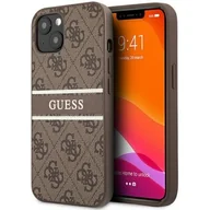 Etui i futerały do telefonów - Guess Etui 4G Printed Stripe do Apple iPhone 13 mini Brązowy | GUHCP13S4GDBR - miniaturka - grafika 1