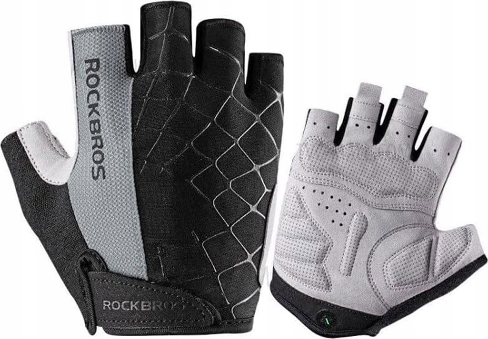RockBros Rękawiczki rowerowe bez palców szybkie sciąganie rozmiar M szare ROCKBROS