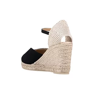 Geox Damskie sandały D Gelsa Espadryle Wedge, czarny, 37 eu - Espadryle damskie - miniaturka - grafika 1