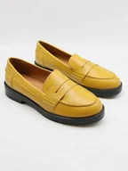 Mokasyny damskie - Bellucci Mokasyny w kolorze żółtym - miniaturka - grafika 1