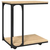 Ławy i stoliki kawowe - vidaXL Stolik boczny na kółkach, dąb sonoma, 50x35x55,5 cm - miniaturka - grafika 1