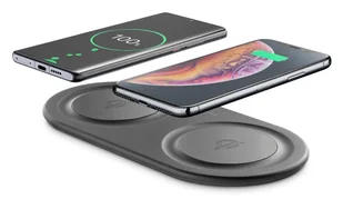 Bezprzewodowa ładowarka CellularLine Fast Charger Dual 2x 10W WIRELESSDUALPADK) Czarna - Ładowarki do telefonów - miniaturka - grafika 1
