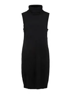 Sukienki - Vila Damska sukienka Viril Long S/L Knit Vest-Noos, czarny, S - miniaturka - grafika 1